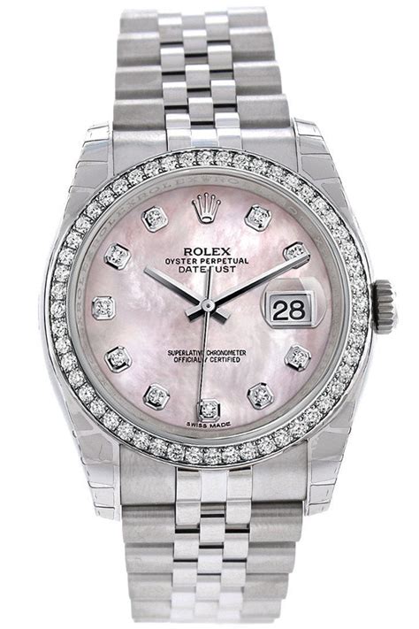 rolex lady datejust diamonds mother of pearl|Rolex Datejust 36 with diamonds.